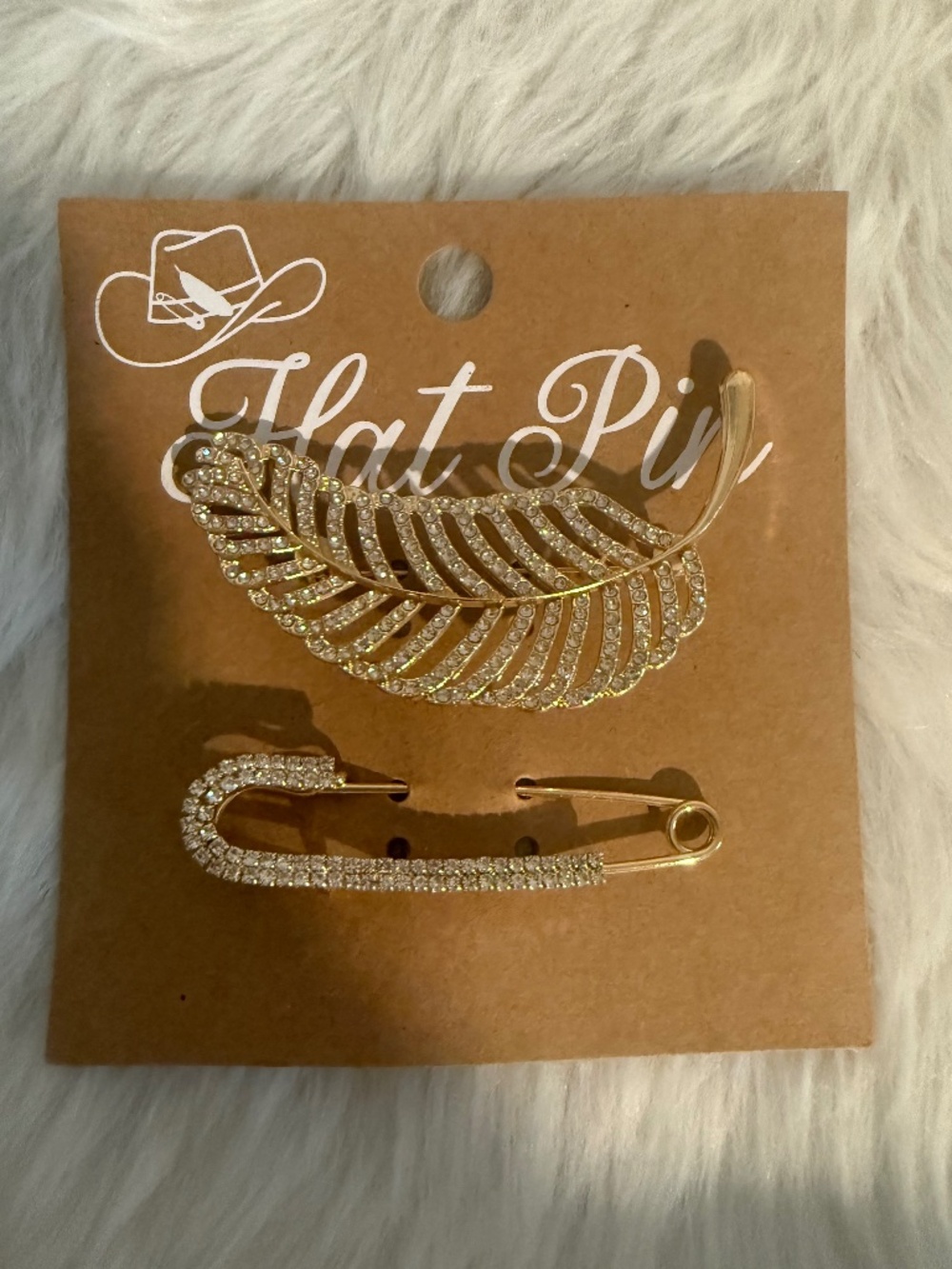 Leaf Shaped & Safety Pin Hat Pins/Brochure